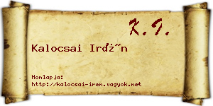 Kalocsai Irén névjegykártya