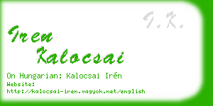 iren kalocsai business card